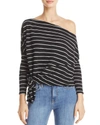 FREE PEOPLE LOVE LANE STRIPED OFF-THE-SHOULDER TOP,OB604431