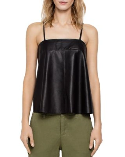 Zadig & Voltaire Cali Deluxe Leather Camisole Top In Black
