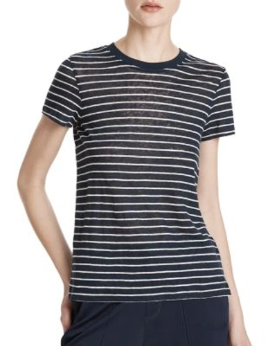 Shop Atm Anthony Thomas Melillo Atm Anthony Thomas Melilla Linen Striped Tee In Midnight/white