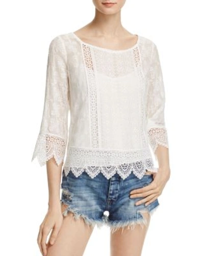 Joie Hadlee Lace Top In Porcelain