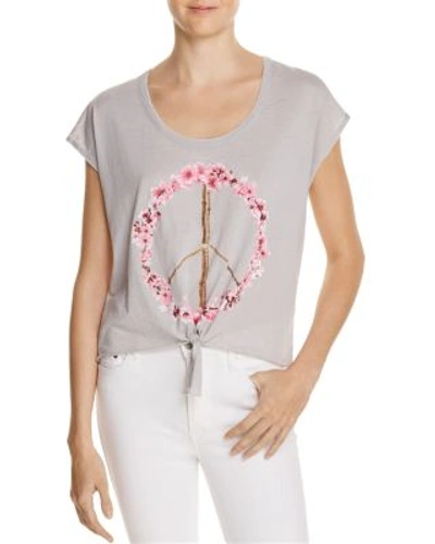 Chaser Front Peace Sign Graphic Tee In Cool Grey