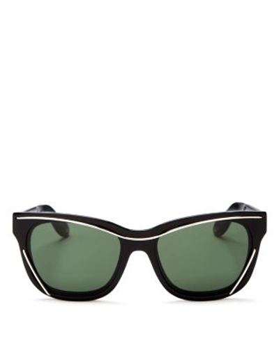 Givenchy Wire Square Sunglasses, 55mm In Black/silver/green Solid