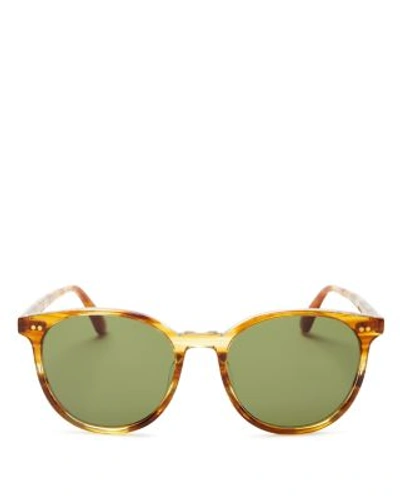 Toms Bellini Round Sunglasses, 52mm In Amber Ale/bottle Green Sold Lens