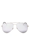 SAINT LAURENT Classic Mirrored Aviator Sunglasses, 54mm,1545142SILVER/SILVERMIRROR