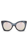 LE SPECS Savanna Mirrored Cat Eye Sunglasses, 50mm,1748397SLATE/PEACHREVOMIRROR