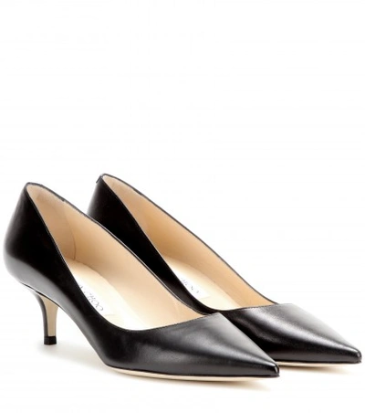 Shop Jimmy Choo Aza Leather Pumps In Llack