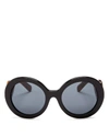 Prada Gradient Round Scroll Sunglasses In Black/tortoise/gray Solid