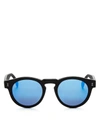 Illesteva Women's Leonard Mirrored Round Sunglasses, 48mm In Matte Black/blue Mirror