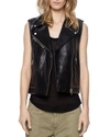 ZADIG & VOLTAIRE LEXY DELUXE LEATHER VEST,SFCU1409F