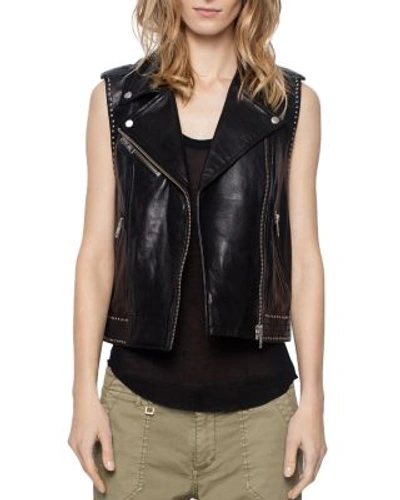 Zadig & Voltaire Lexy Deluxe Leather Vest In Black