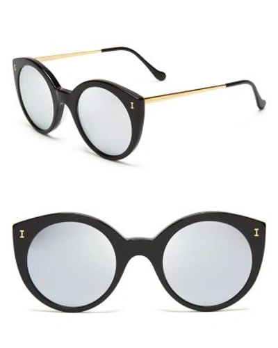 Illesteva Mirrored Palm Beach Sunglasses, 49mm In Black/silver Mirror