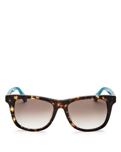 Kate Spade Charmine Two-tone Square Sunglasses In Havana Turquoise/gray Gradient