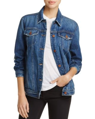 J Brand Cyra Oversized Denim Jacket In Kingsland In Blue | ModeSens