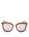 LE SPECS Caliente Mirrored Cat Eye Sunglasses, 53mm,2509366MATTEMOCHA/GOLD