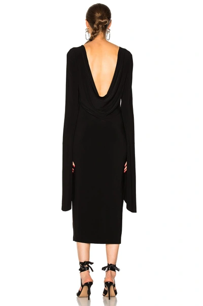 Shop Norma Kamali Draped Low Back Dress In Black