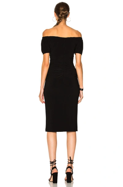 Shop Norma Kamali Sophia Shirred Dress In Black