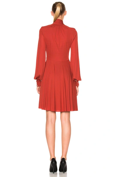 Shop Giambattista Valli Tie-neck Mini Dress In Orange