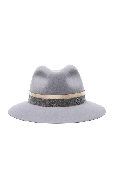 Maison Michel Henrietta Hat In Tiebreaker Grey