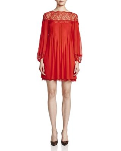 Shop The Kooples Lace-detail Dress In Red