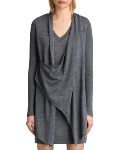 Shop Allsaints Neck Dress In Charcoal Gray Marl