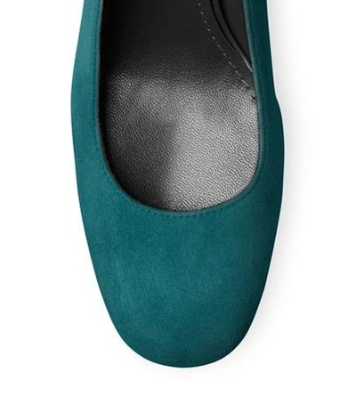 Shop Stuart Weitzman The Mary Pump In Cyan Teal Suede