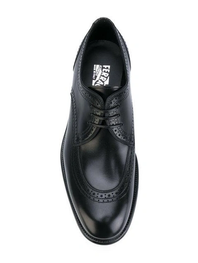 Shop Ferragamo Salvatore  'dino' Brogues - Black