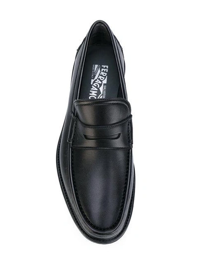 Shop Ferragamo Salvatore  'dinard' Penny Loafers - Black