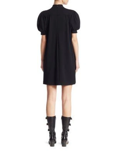 Shop Chloé Puff Sleeve Dress In Black