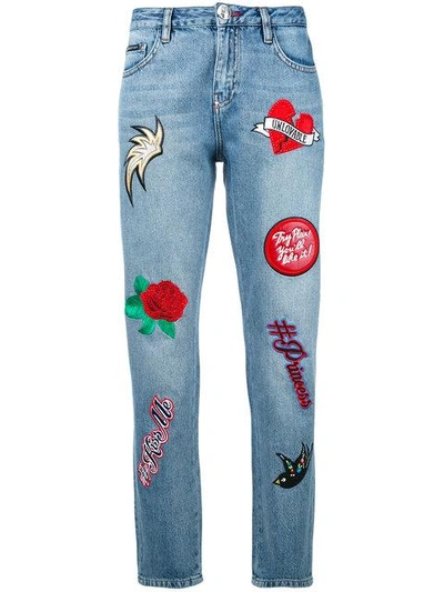 Philipp Plein Embroidered Cropped Jeans