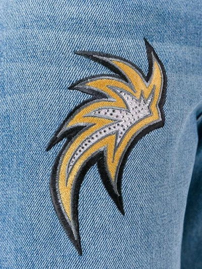 Shop Philipp Plein Embroidered Cropped Jeans