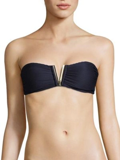 Shop Heidi Klein V-bar Bandeau Bikini Top In Navy