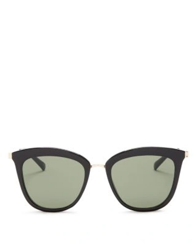 Shop Le Specs Caliente Mirrored Cat Eye Sunglasses, 53mm In Black Gold/khaki