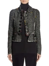 DOLCE & GABBANA Floral-Seam Tweed Cropped Jacket