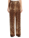 DOLCE & GABBANA Leopard-Print Crepe de Chine Pajama Pants