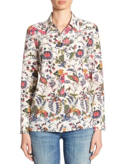 Tory Burch Floral Print Shirt In Multicolor