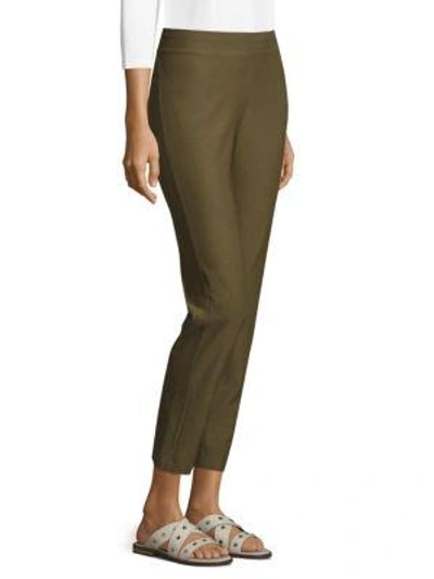 Shop Eileen Fisher Slim Ankle Pants In Olive
