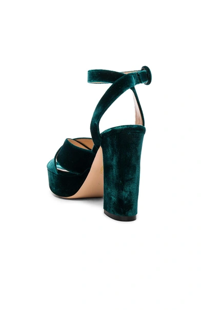 Shop Gianvito Rossi Velvet Roxy Platform Heels In Green