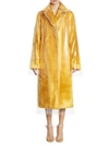 CALVIN KLEIN COLLECTION Plastic Covered Faux Fur Coat