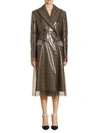 CALVIN KLEIN COLLECTION Plastic-Covered Wool Plaid Coat