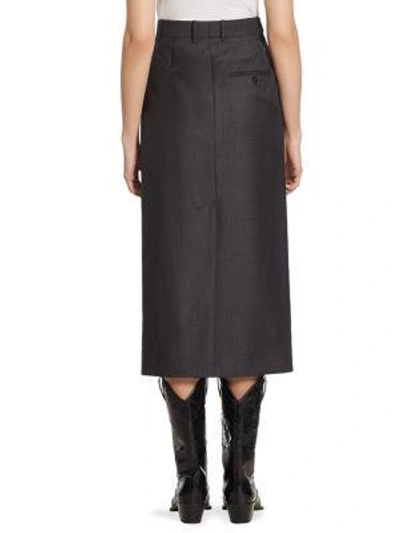 Shop Calvin Klein Collection Checked Wool Skirt In Charcoal Burnout