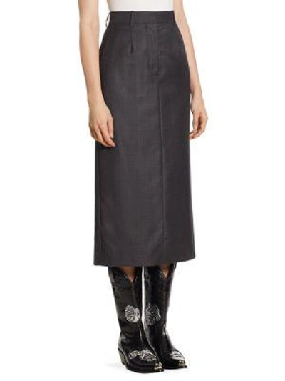 Shop Calvin Klein Collection Checked Wool Skirt In Charcoal Burnout