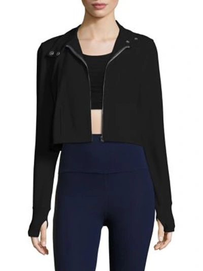 Beyond Yoga Boxed In Cropped Jacket In Jet Black