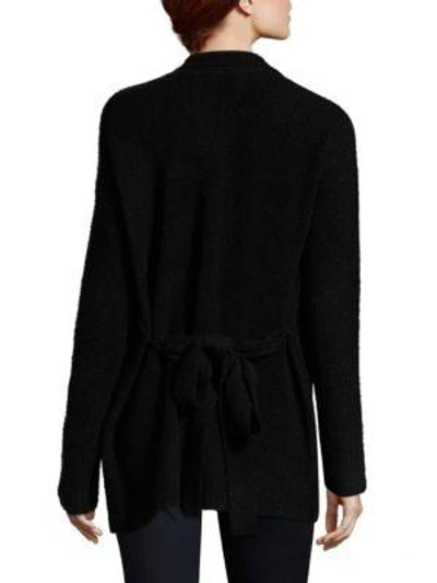Shop Atm Anthony Thomas Melillo Ribbed Tie-waist Cardigan In Black