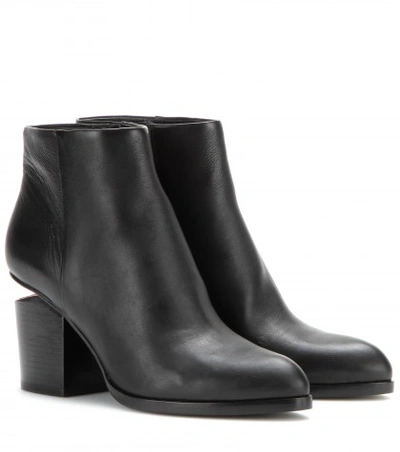 Alexander Wang Gabi Leather Ankle Boots In Llack