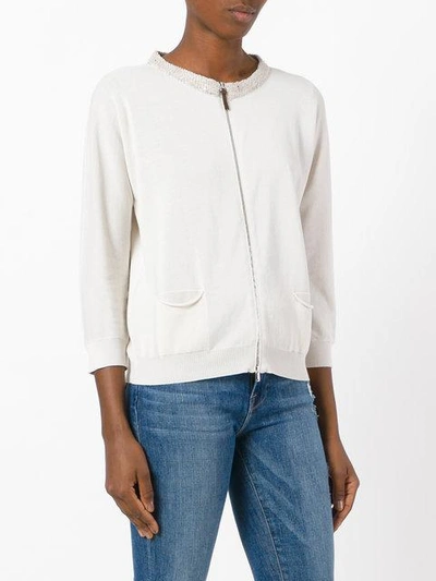 Shop Le Tricot Perugia Fitted Jacket - Neutrals