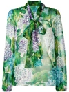 DOLCE & GABBANA hydrangea print pussybow blouse,F7ZT3THS1M812125635
