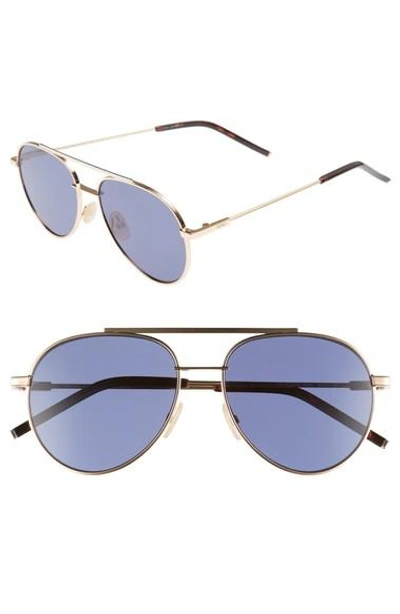 Shop Fendi 55mm Aviator Sunglasses In Rose Gold