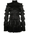 OFF-WHITE Black Mini Tiered Ruffled Dress,OW35R28