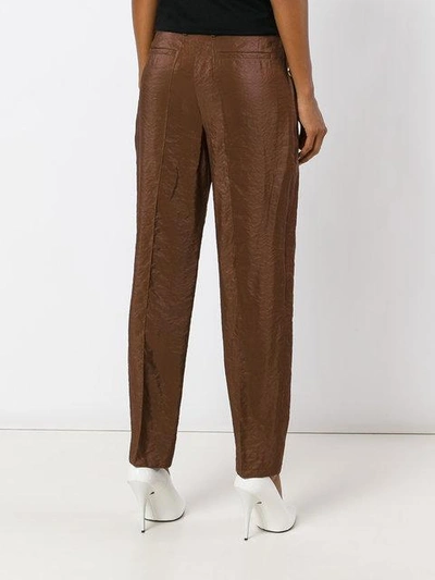 Shop Nina Ricci Cropped Straight Trousers In Brown