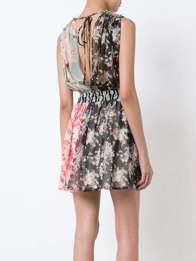 Shop Amen Patched Floral Sleeveless Dress
